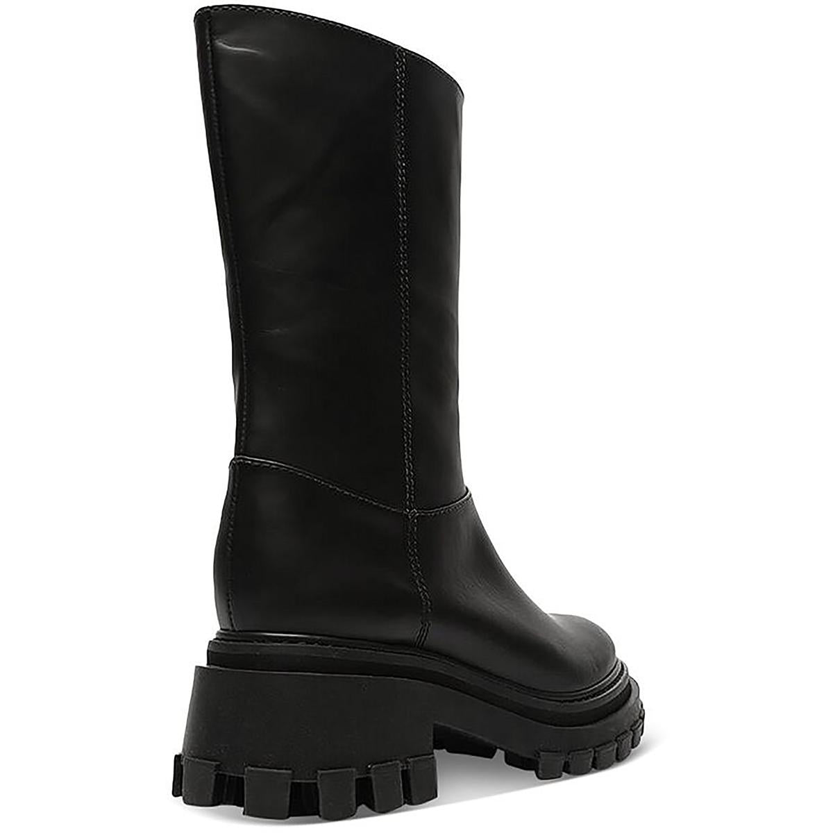 Juany Womens Leather Zipper Mid-Calf Boots