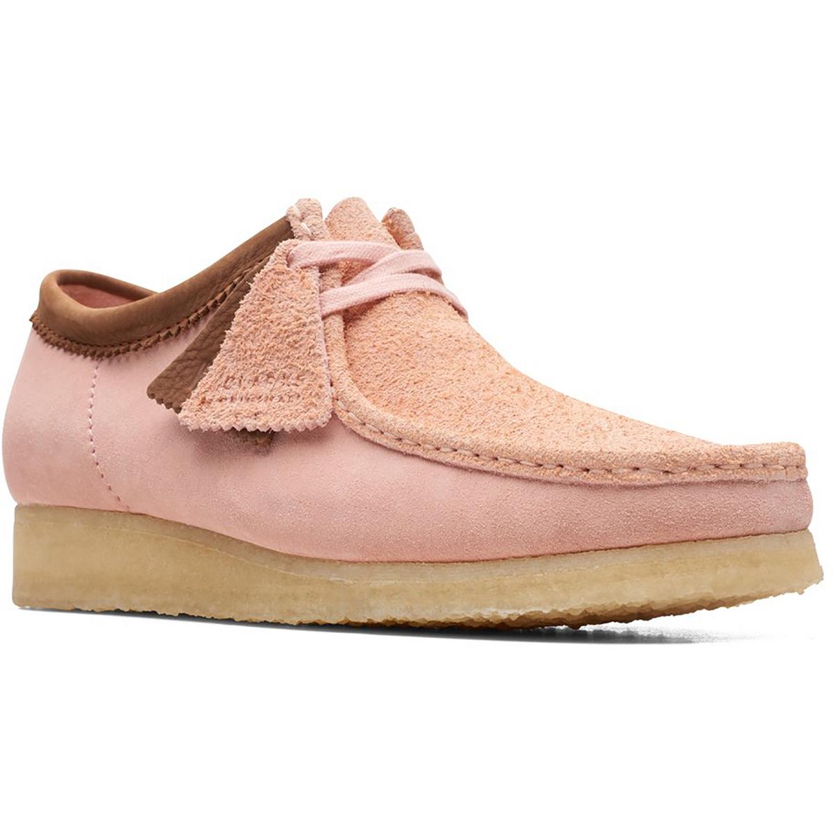 Wallabee Womens Suede Fringe Lace Up Flats1