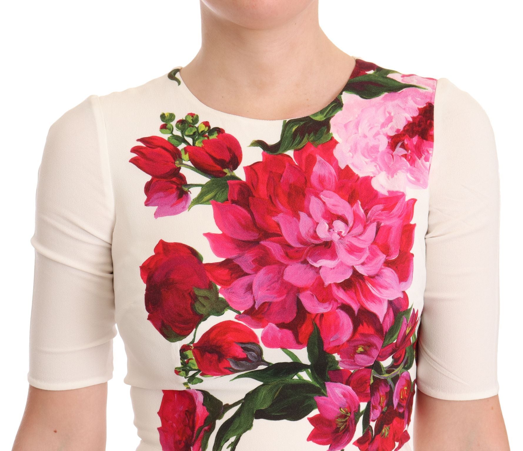 Dolce & Gabbana Elegant Floral Midi Bodycon Women's Dress