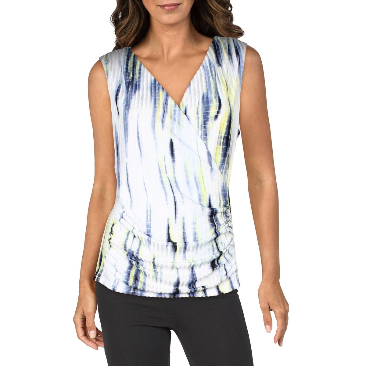 Womens Space Dye Surplice Wrap Top