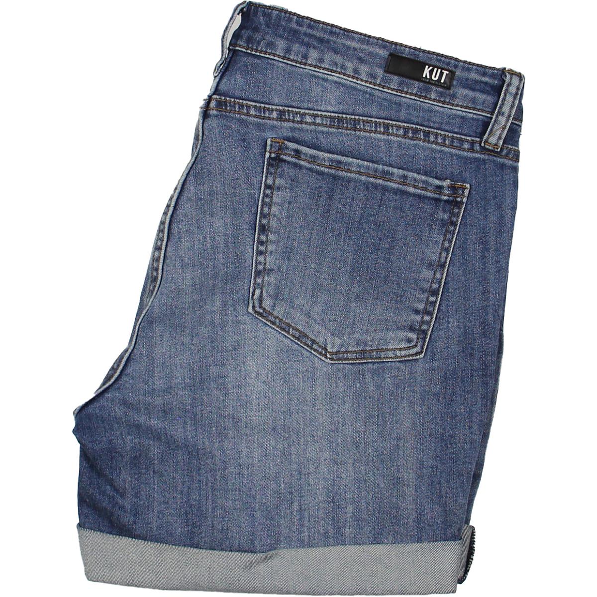 Womens Cuff Bermuda Denim Shorts