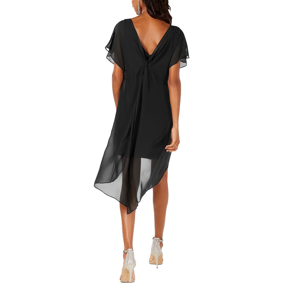 Womens Chiffon Overlay Cocktail And Party Dress