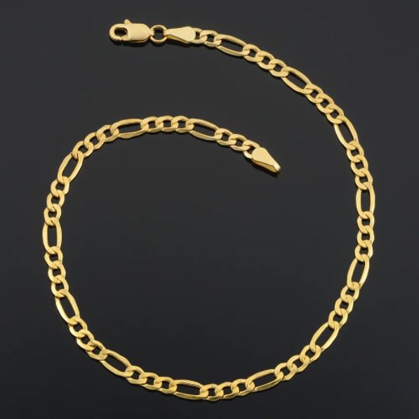 10k Yellow Gold 3.5-millimeter Figaro Bracelet2