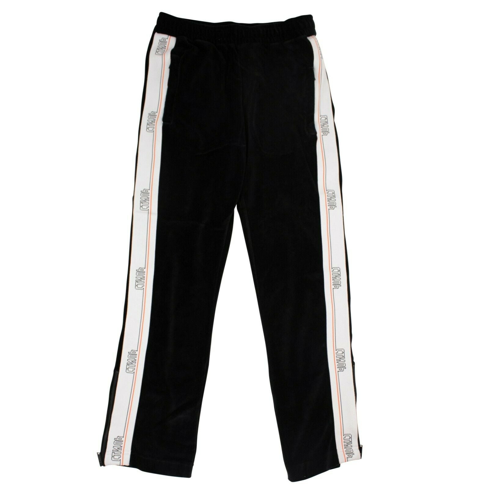 HERON PRESTON Black Velvet Side Tape Track Pants1