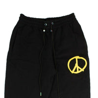 BOSSI Black Yellow Peace Sign Sweatpants3