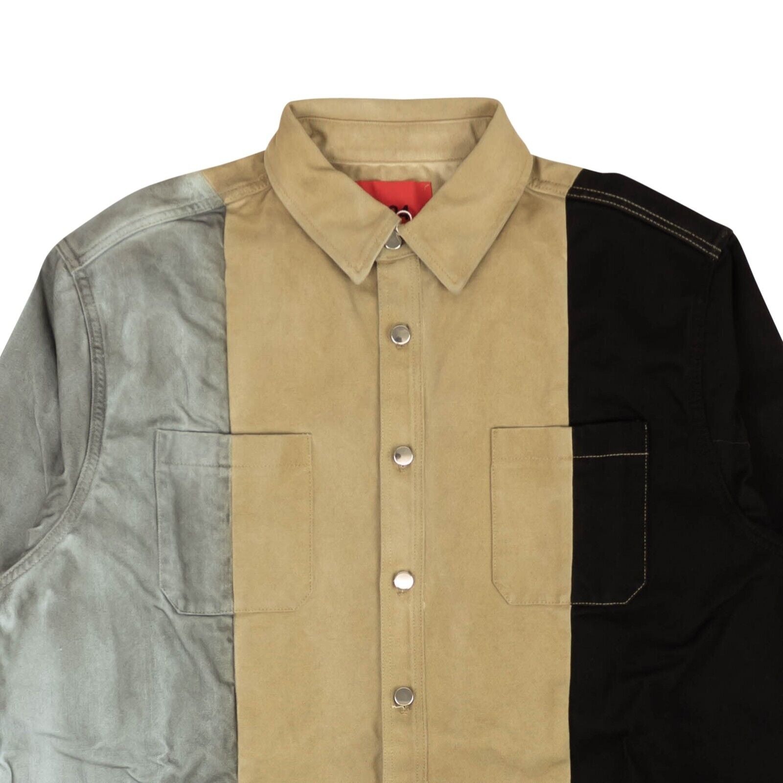 424 ON FAIRFAX Multi Colorblock Denim Button Down Shirt3