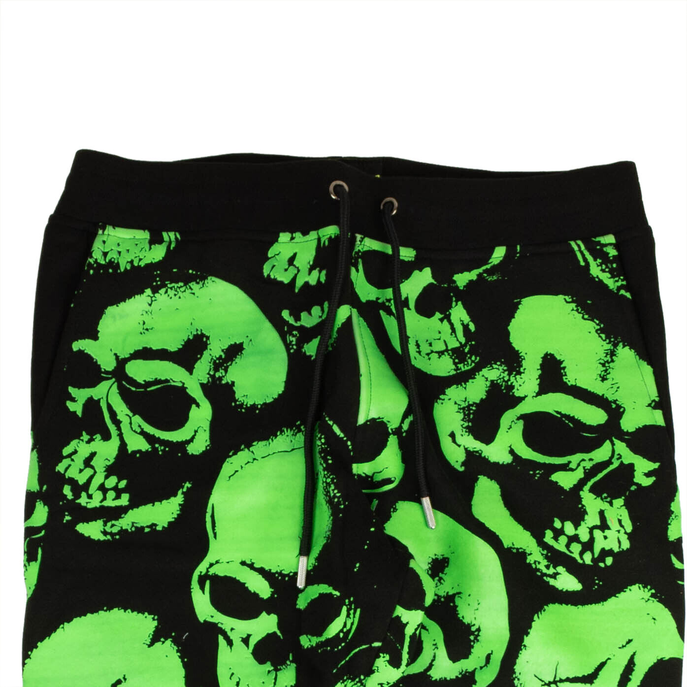 PSYCHWORLD Black & Green Skull Jogger Sweatpants2