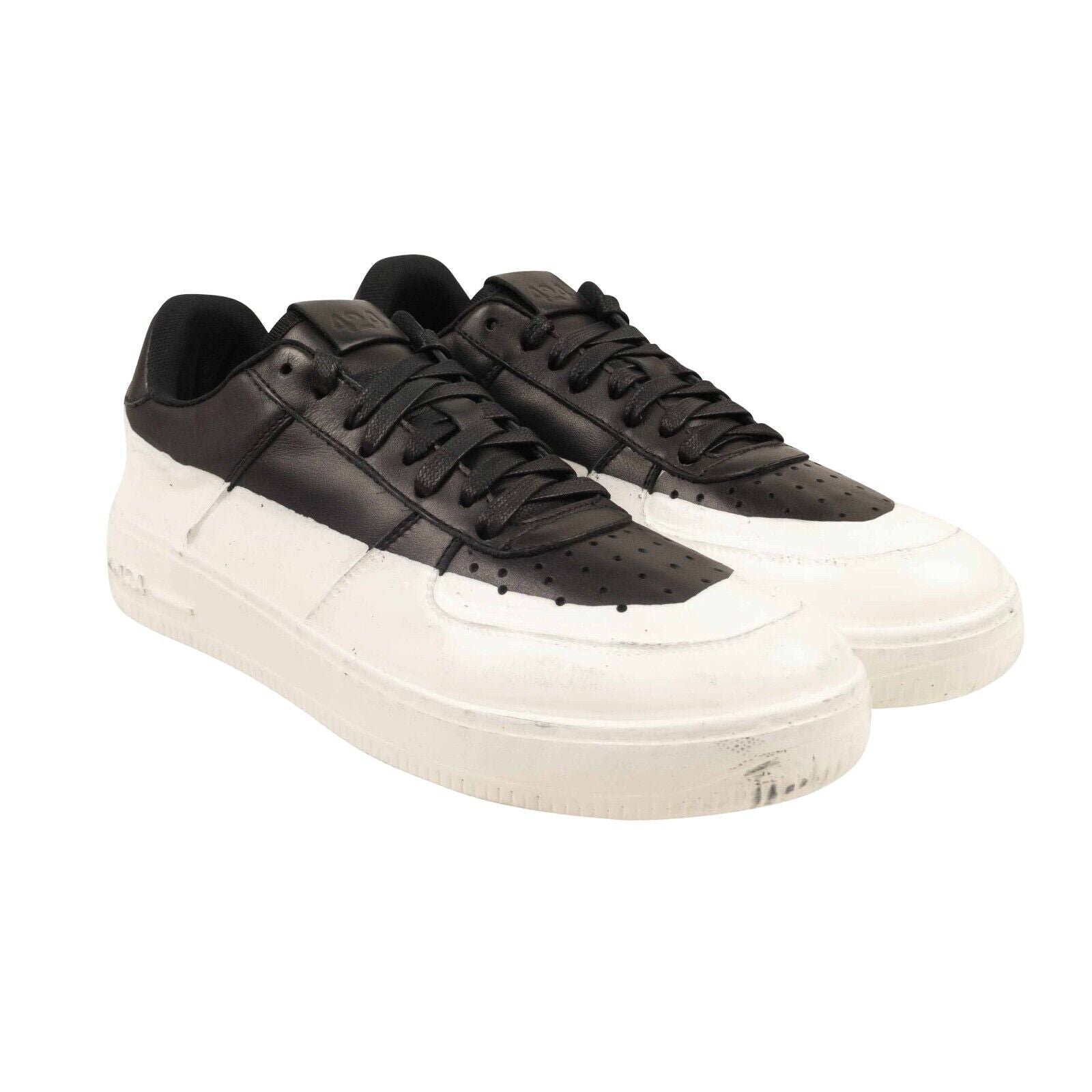 424 ON FAIRFAX Black Wax Dip Low Leather Sneakers2