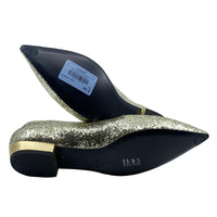 Giuseppe Zanotti Women's Leather Ballerina Flats Gold Glitter5