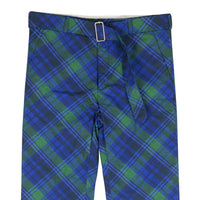 STEFAN COOKE Blue & Green Studded Tartan Print Trousers2