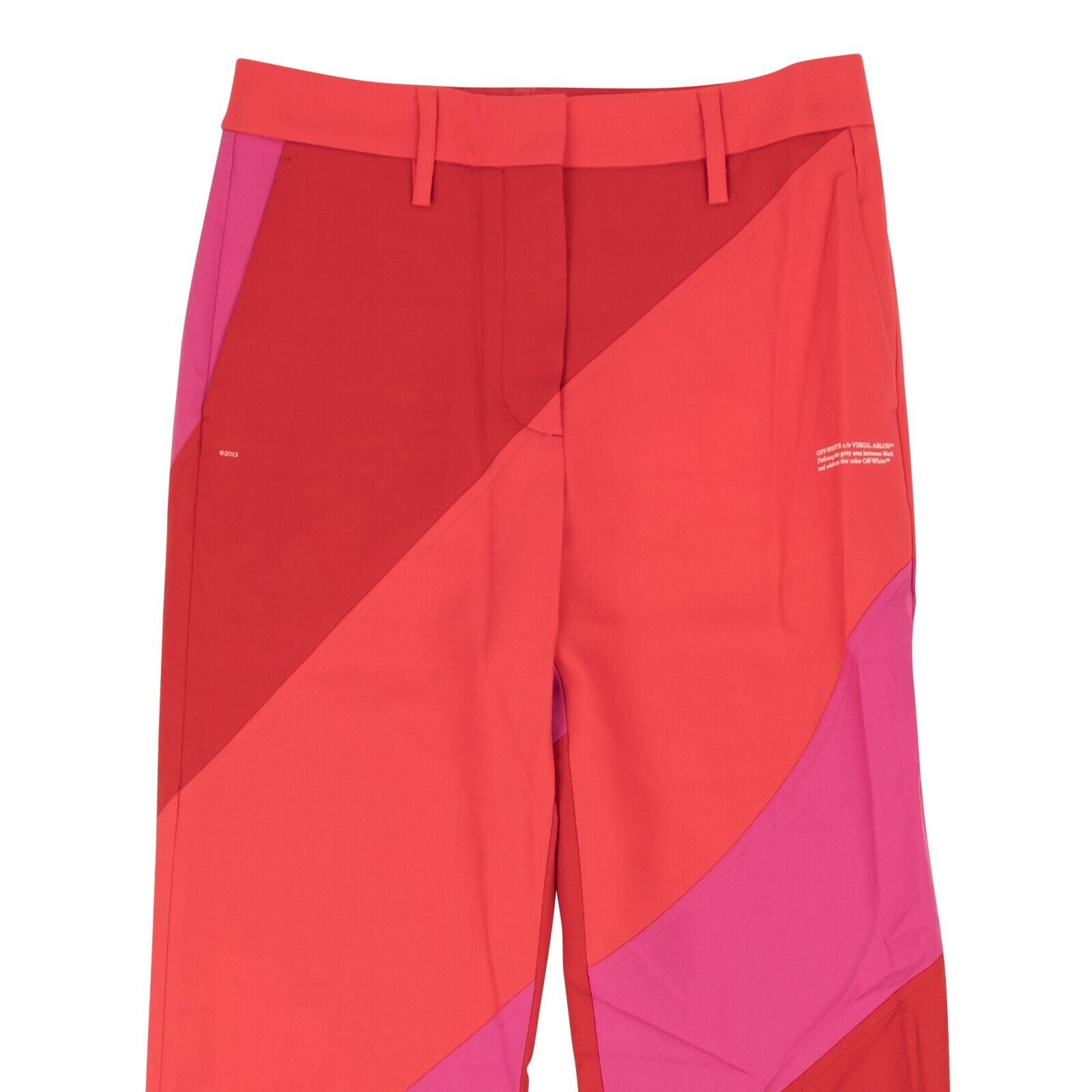 OFF-WHITE C/O VIRGIL ABLOH Red Fucshia Spiral Formal Pants