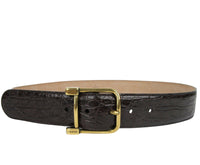 Gucci Women's Gold Square Buckle Dark Brown Crocodile Belt 257319 E7I0T 21407