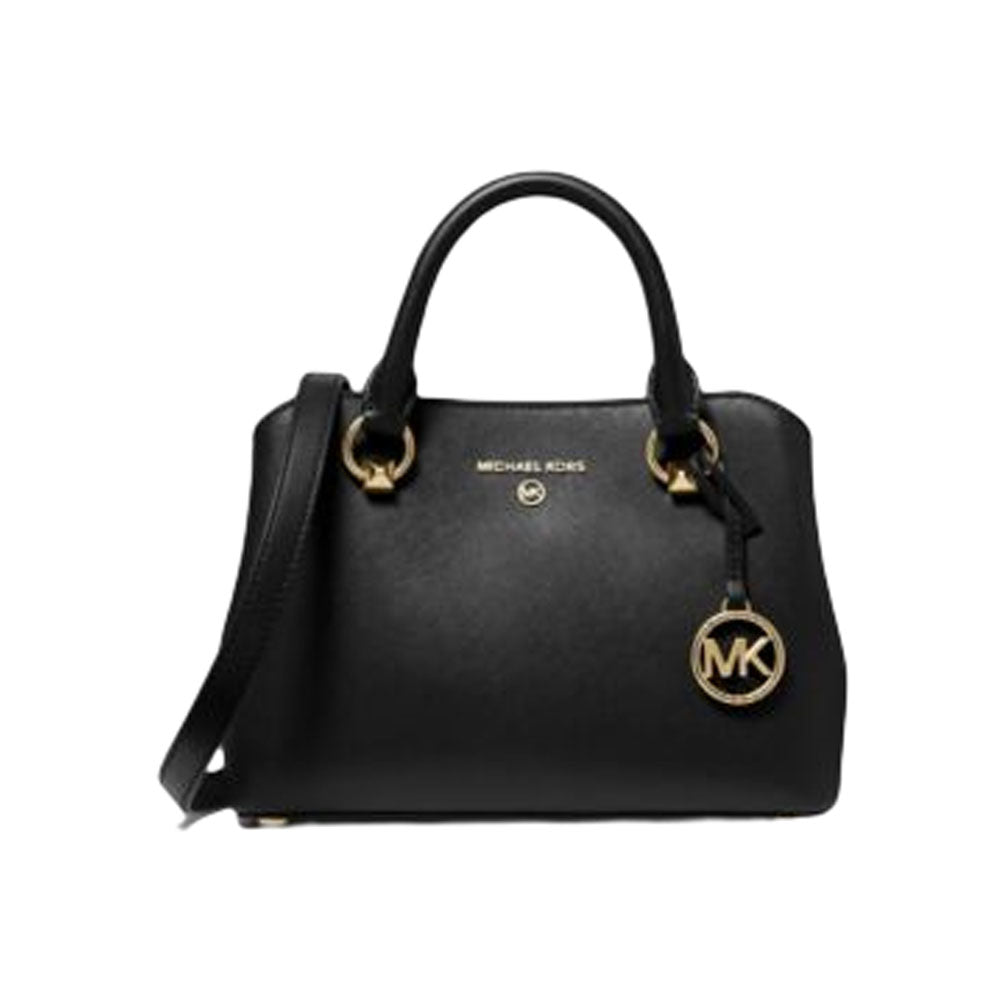 Michael Kors Edith Black Saffiano Leather Small Satchel Messenger Crossbody Bag1