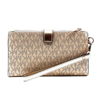 Michael Kors Women's Jet Set Travel MK Signature Double Zip Wristlet Wallet2