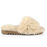 Rag & Bone Women's Eira Ivory Faux Shearling Slides Shoes Flats3