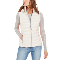 Michael Michael Kors Women's Bone White Down Sleeveless Puffer Vest with Removable Hood2