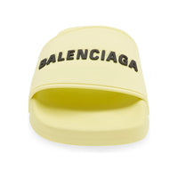 Balenciaga Women's Logo Rubber Pool Slide Sandals in Yellow4