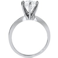 VVS 3 Ct Solitaire Moissanite Engagement Ring Round Brilliant 14k White Gold2