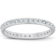 G/VS .50ct Diamond Wedding Ring Womens Eternity Band White Gold Lab Grown