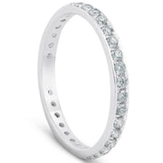 G/VS .50ct Diamond Wedding Ring Womens Eternity Band White Gold Lab Grown