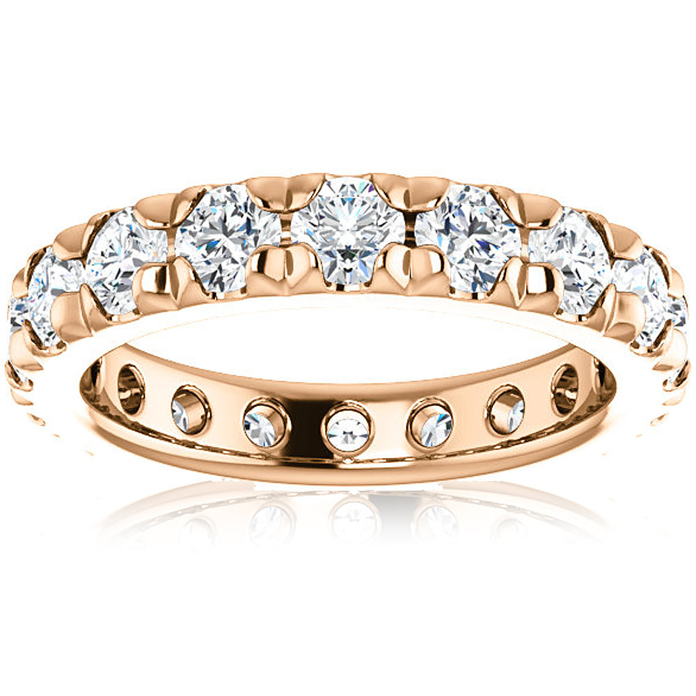 2 Cttw Diamond Eternity Ring Split Prong Women's Wedding Band 14k Rose Gold1