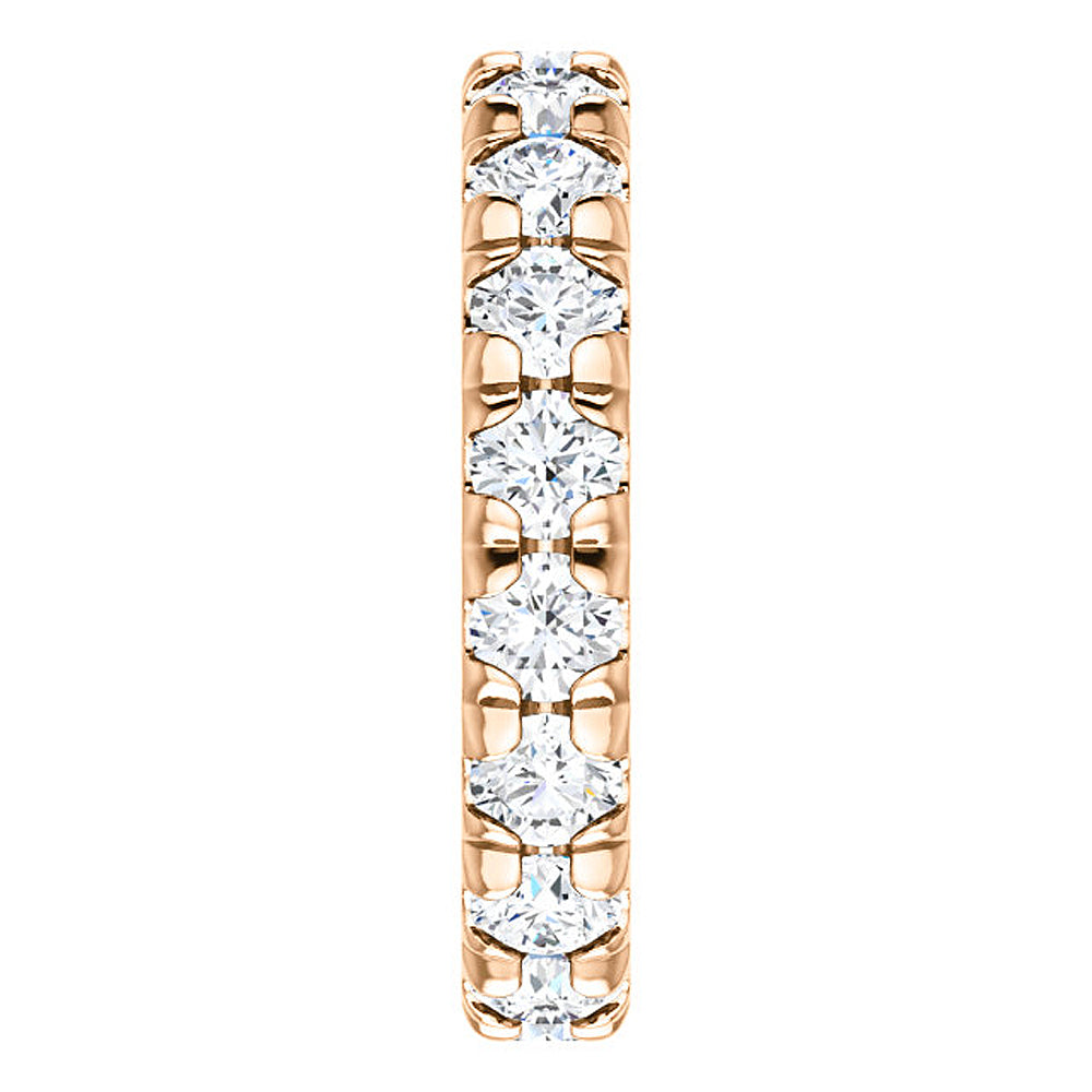 2 Cttw Diamond Eternity Ring Split Prong Women's Wedding Band 14k Rose Gold2