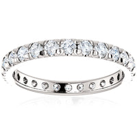 1 Ct Diamond Wedding Eternity Ring 14k White Gold1