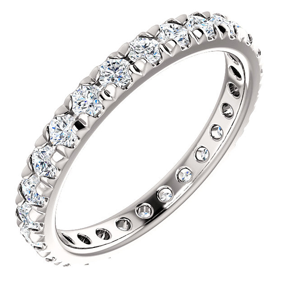 1 Ct Diamond Wedding Eternity Ring 14k White Gold4