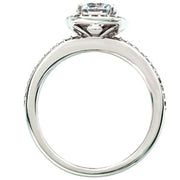 1 3/8ct Halo Pave Diamond Ring 14K White Gold