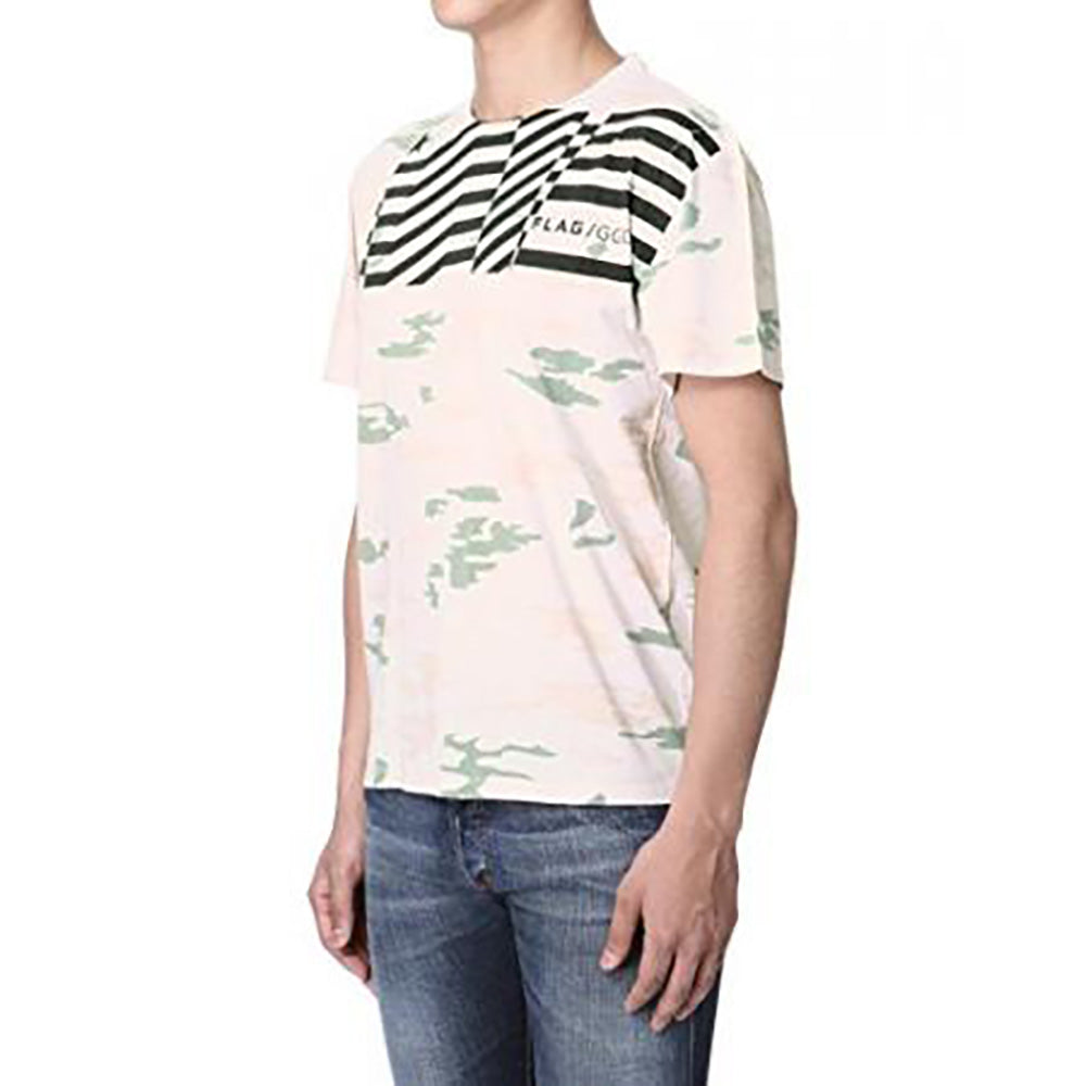 Golden Goose Men's GGDB Flag Camouflage Graphic T-Shirt in Cream2