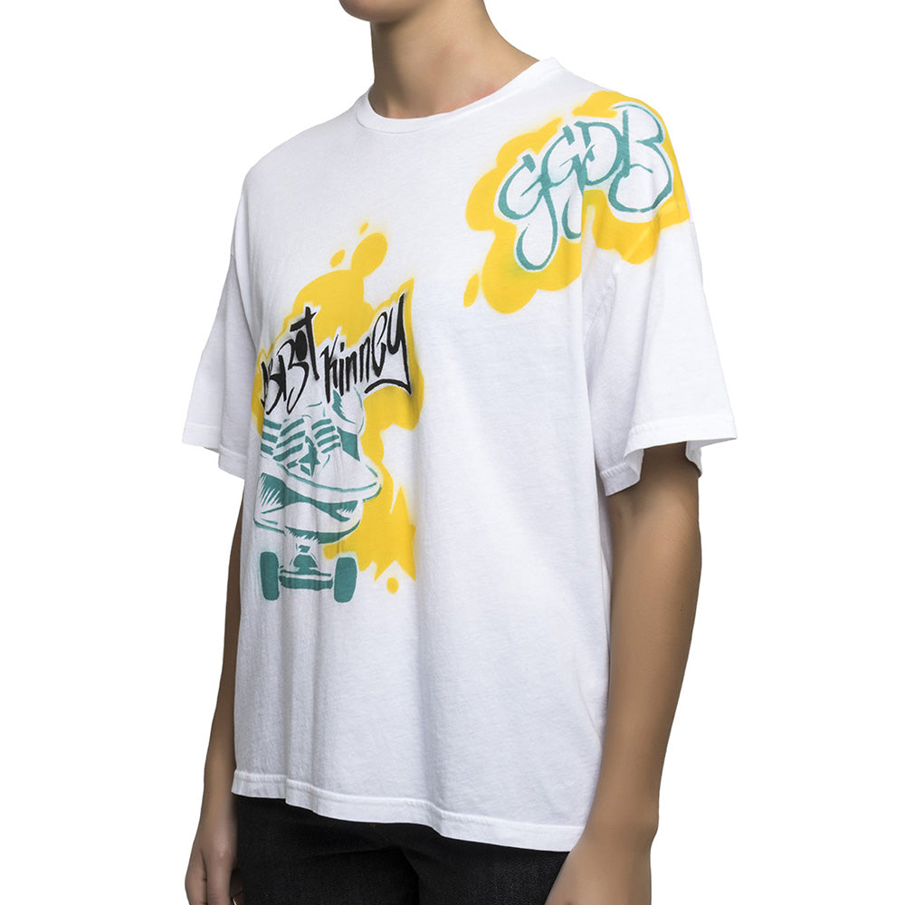 Golden Goose Men's Abbot Kinney Skateboard Graphic Cotton T-Shirt White2