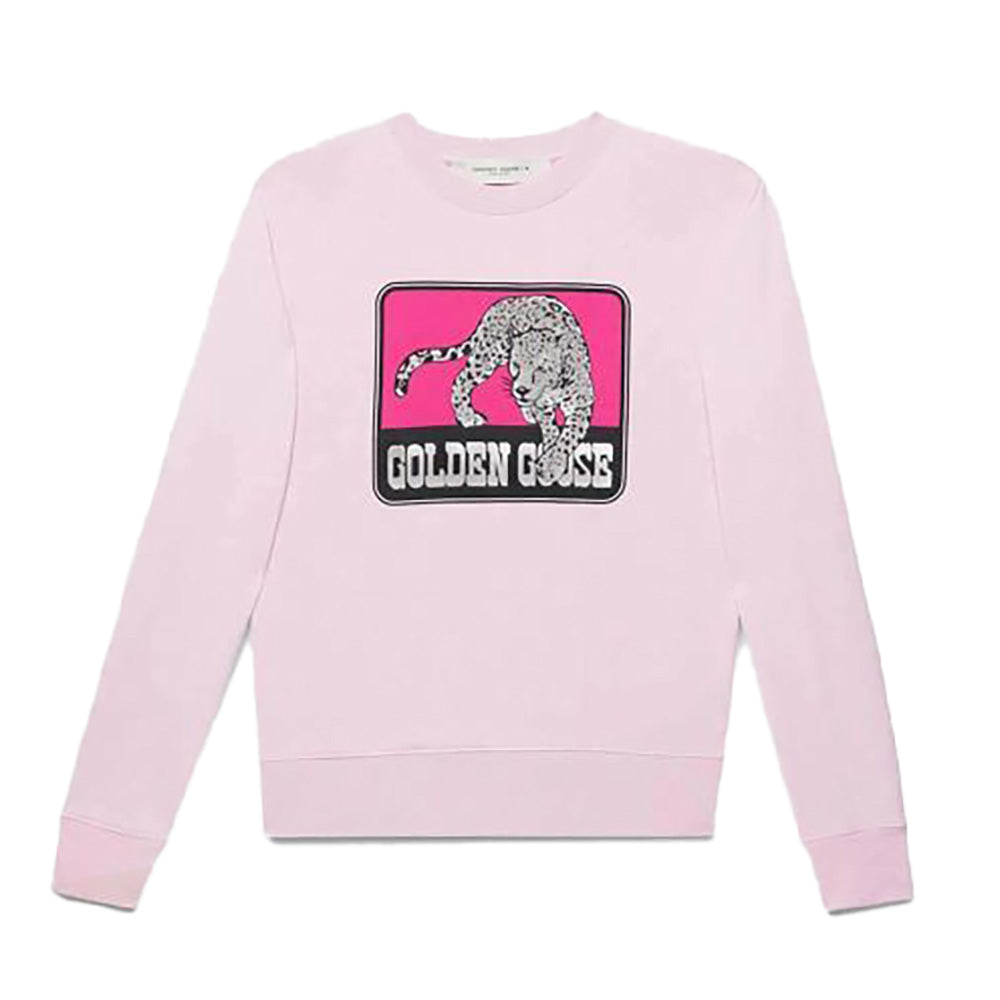 Golden Goose Women's Cotton Jaguar Graphic Crewneck Sweatshirt in Pink2