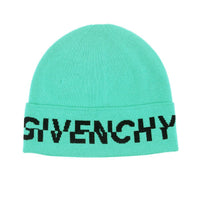 Givenchy Unisex Split Logo Wool Beanie Turquoise Blue1