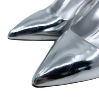 Giuseppe Zanotti Women's Leather Pointed Toe Pump Heels Silver2