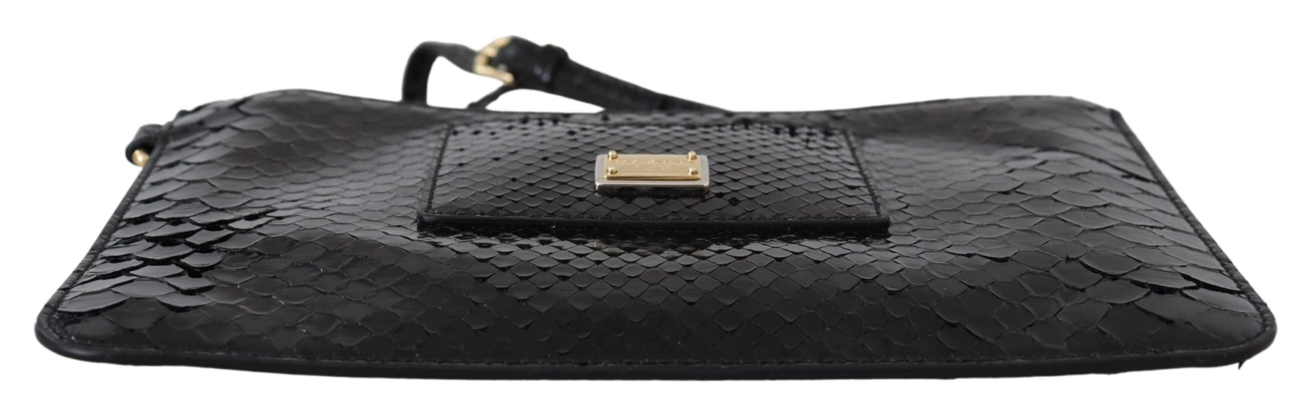 Dolce & Gabbana Black Leather Coin Purse Wristlet Mirror Agnese Women's Wallet3