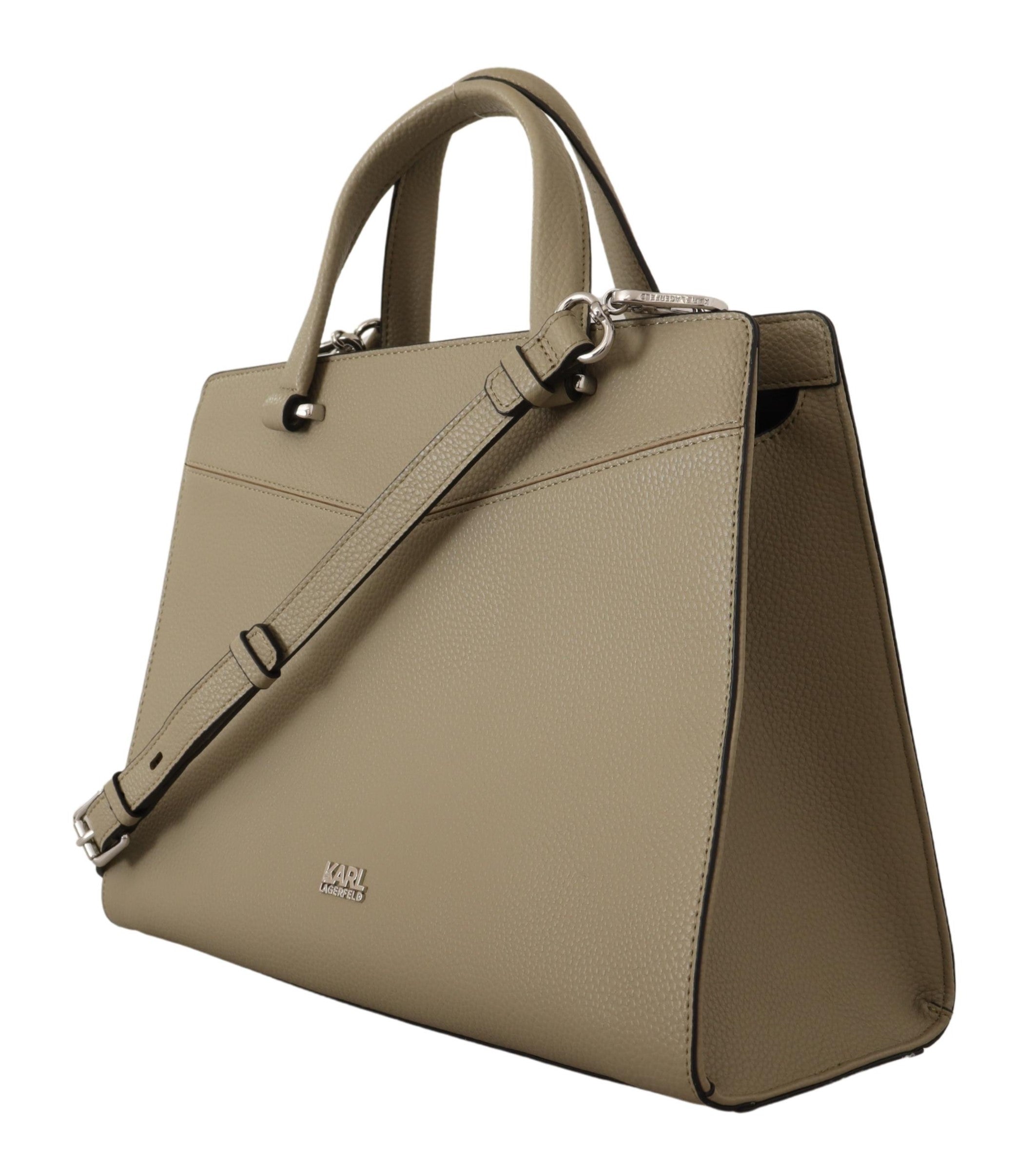 Karl Lagerfeld Sage Green Leather Tote Women's Bag2