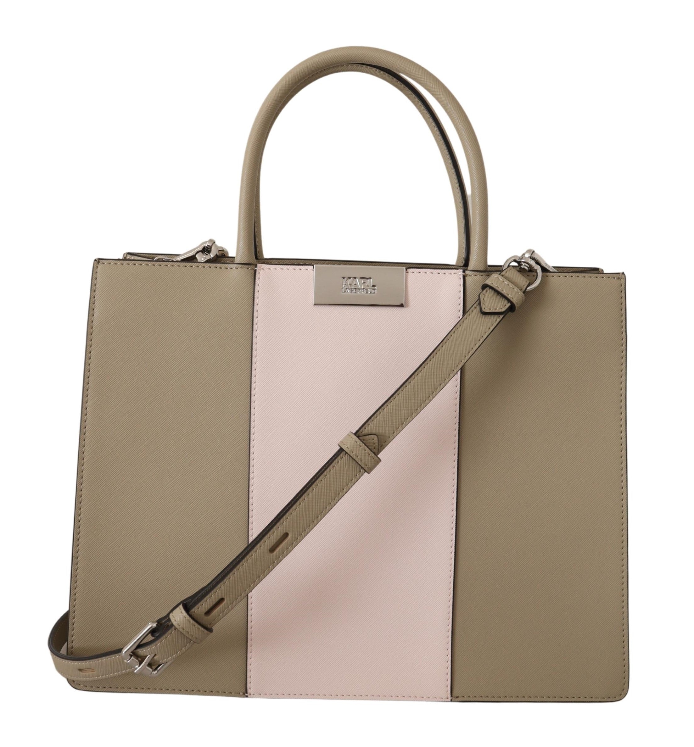 Karl Lagerfeld Sage Green Polyurethane Tote Shoulder Women's Bag1