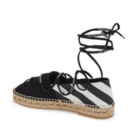 Off-White Women's Cotton Leather Espadrilles Black White4