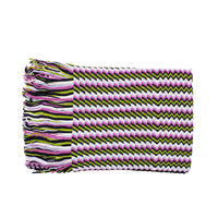 Missoni Women's Wool Zig-Zag Checkered Scarf Shawl Sarong Wrap White Pink Black1