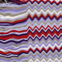 Missoni Women's Wool Zig-Zag Scarf Shawl Sarong Wrap White Purple Red2