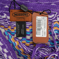 Missoni Women's Cotton Zig-Zag Checkered Scarf Shawl Sarong Wrap Purple Lavender3