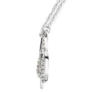 Diamond "B" Initial Pendant 18" Necklace 14K White Gold2