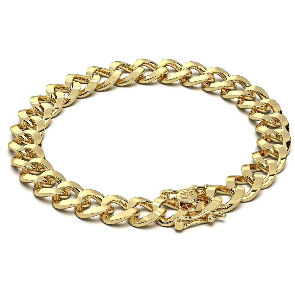 Solid White or Yellow Gold 6-mm Cuban Link Chain Bracelet 17.7 Grams2