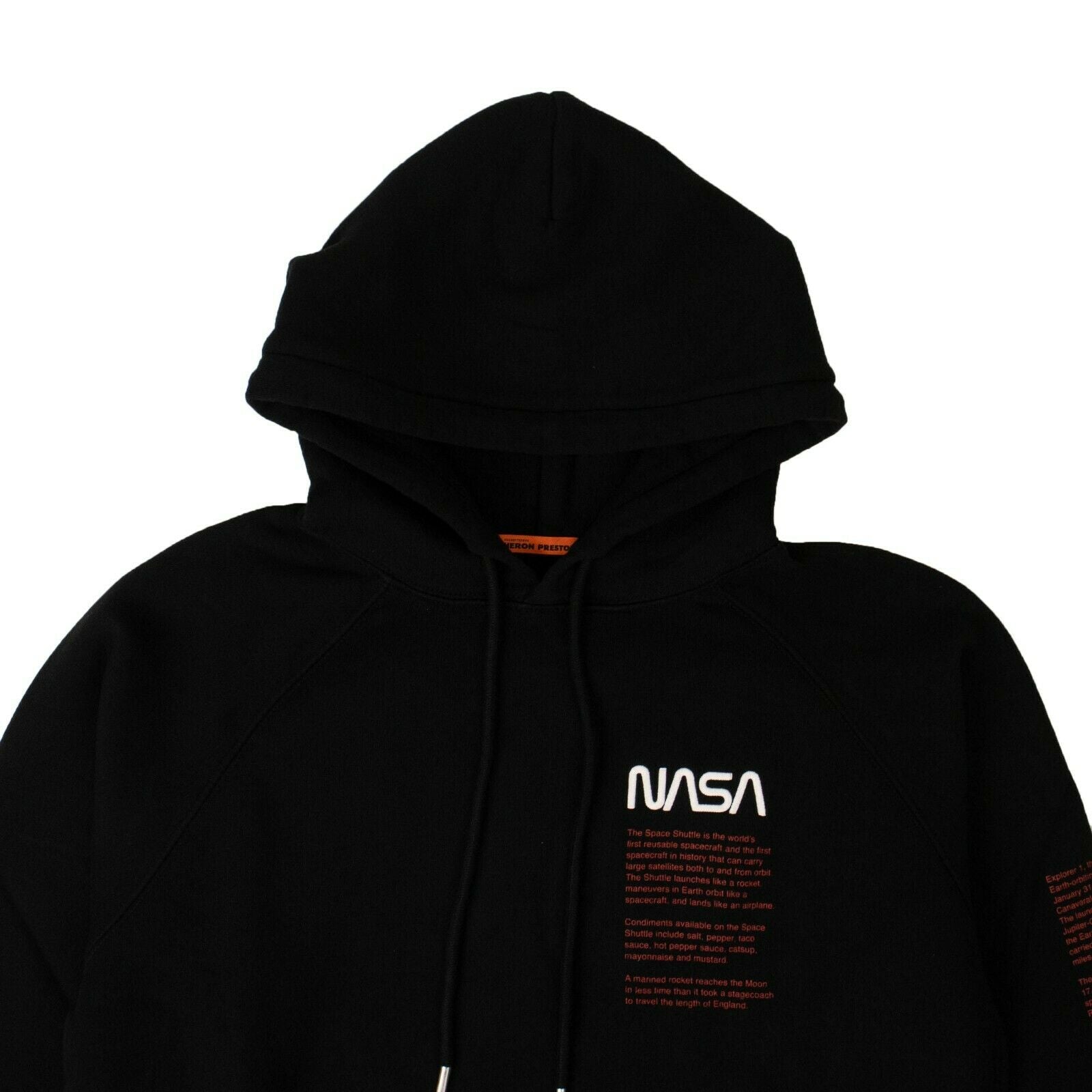 HERON PRESTON Black 'NASA Printed' Hoodie3