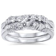 3/4ct Prong Diamond Ring Set 14K White Gold