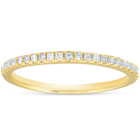 1/10CT Lab Grown Diamond Wedding Ring Womens Stackable Band 10k Yellow Gold1