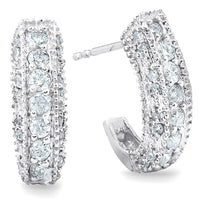 1/2ct Vintage Pave Hoops Womens Earrings 14K White Gold1