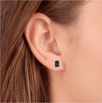 1 1/3ct Green Tourmaline Diamond Studs 14K White Gold3