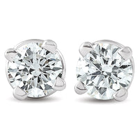 1/4 ct Round Diamond Studs Solitaire Earrings 14K White Gold1