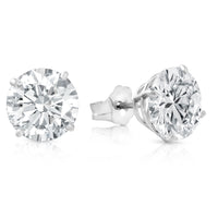 VS 4 Ct TW (8mm) Round Moissanite Studs 14k White Gold3